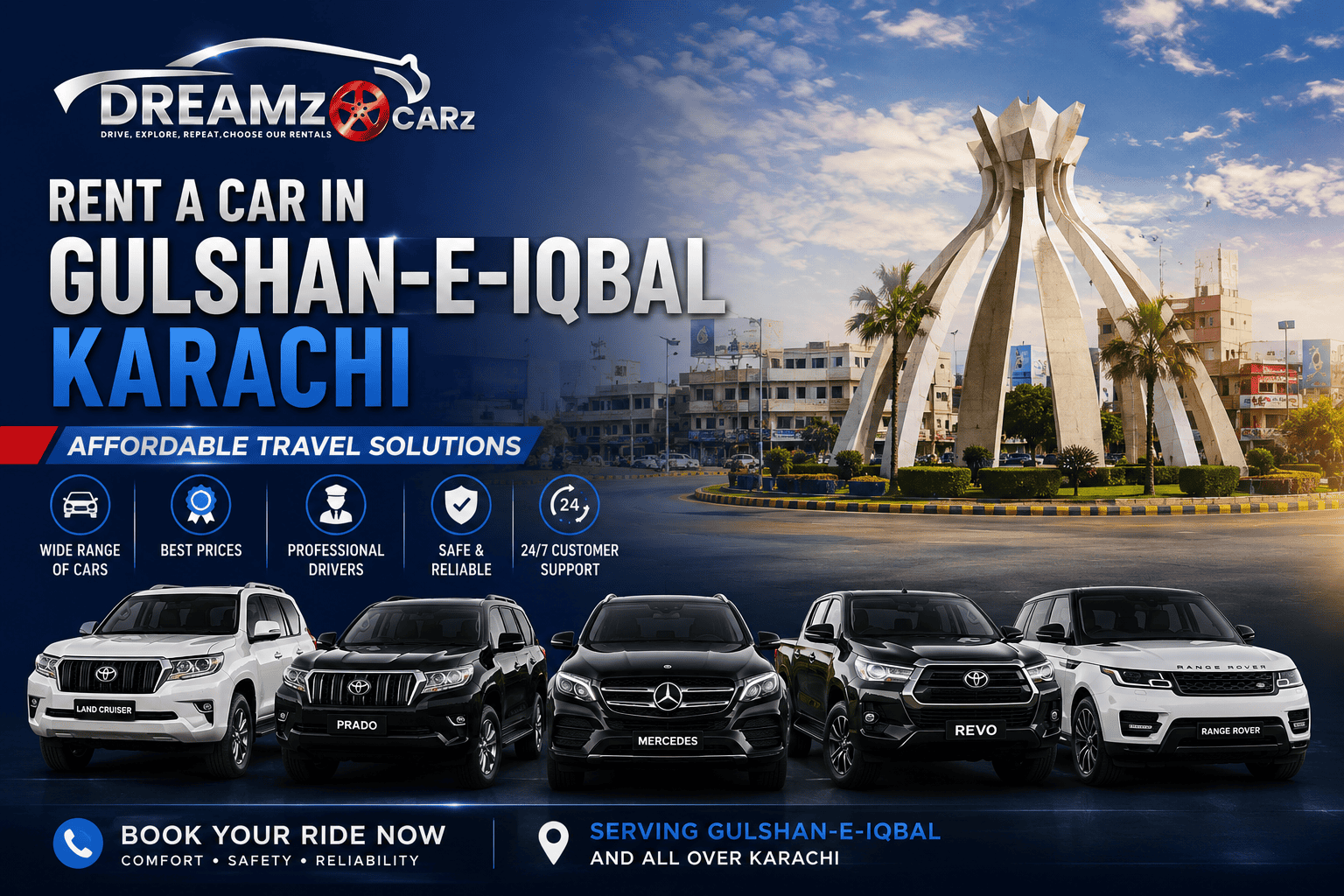 Rent a Car in Gulshan-e-Iqbal Karachi – Affordable Travel Solutions