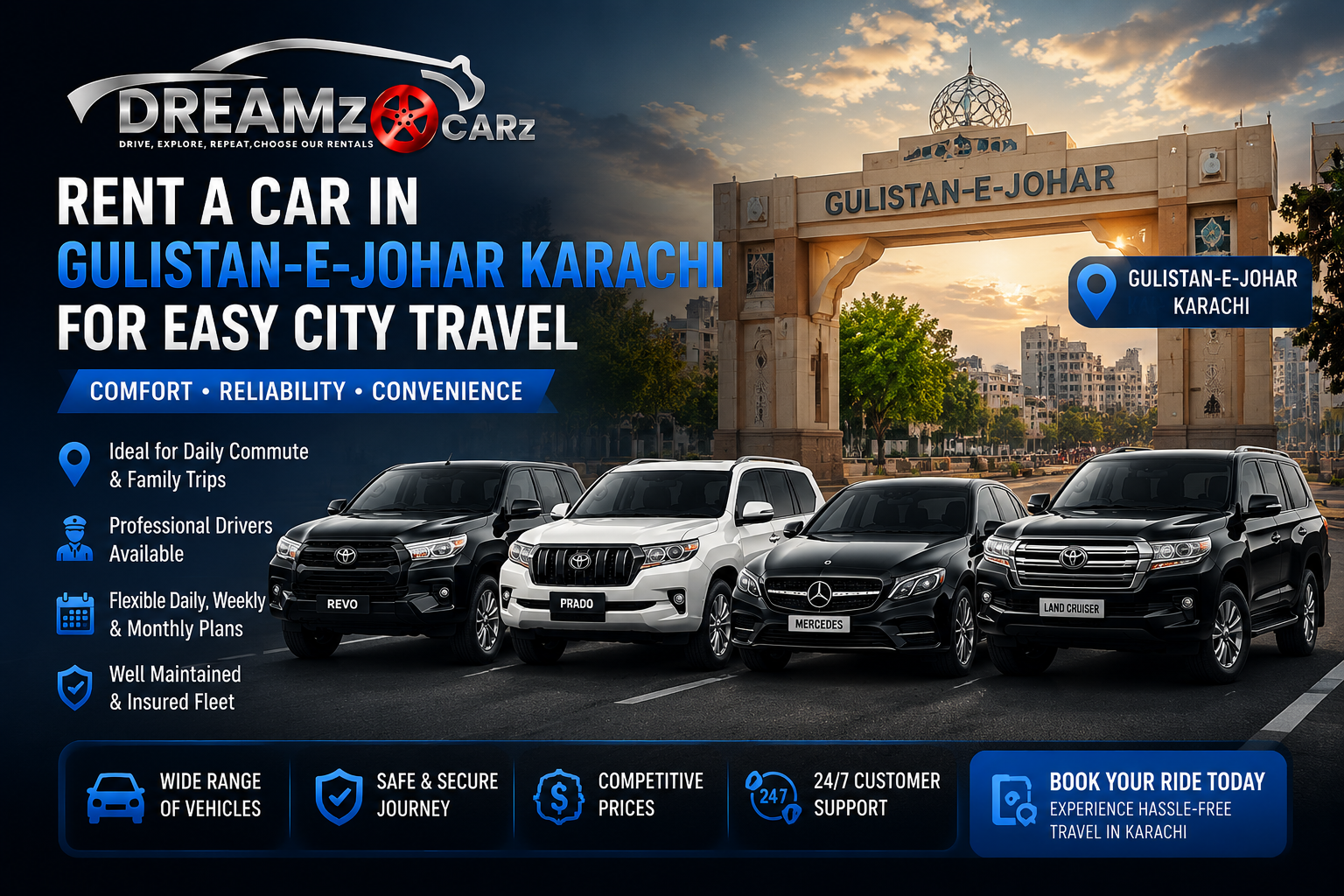 Monthly Car Rental Services in Clifton Karachi