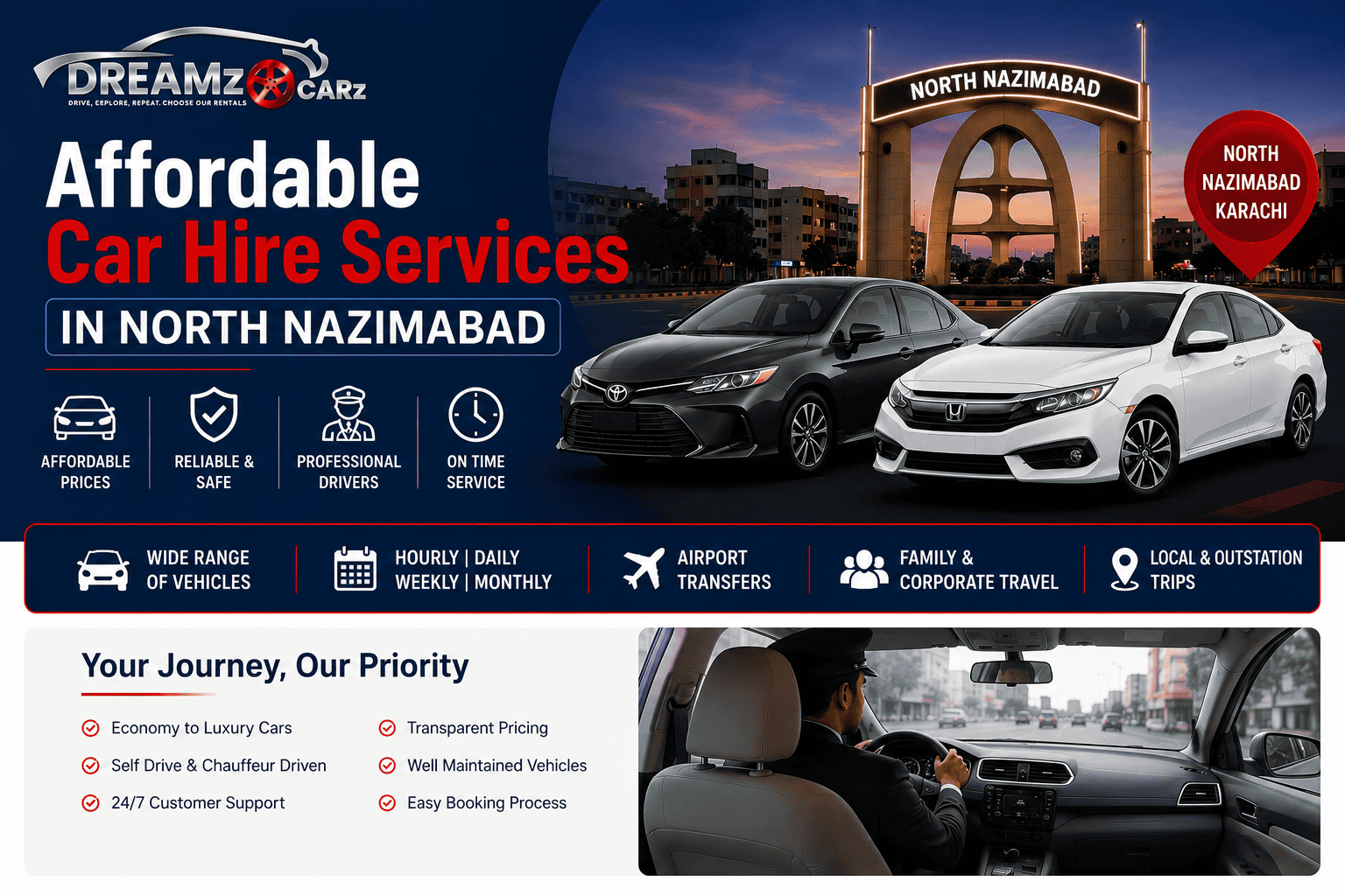 Affordable Car Hire Services in North Nazimabad
